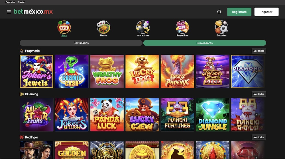 juegos de tragamonedas de BetMexico